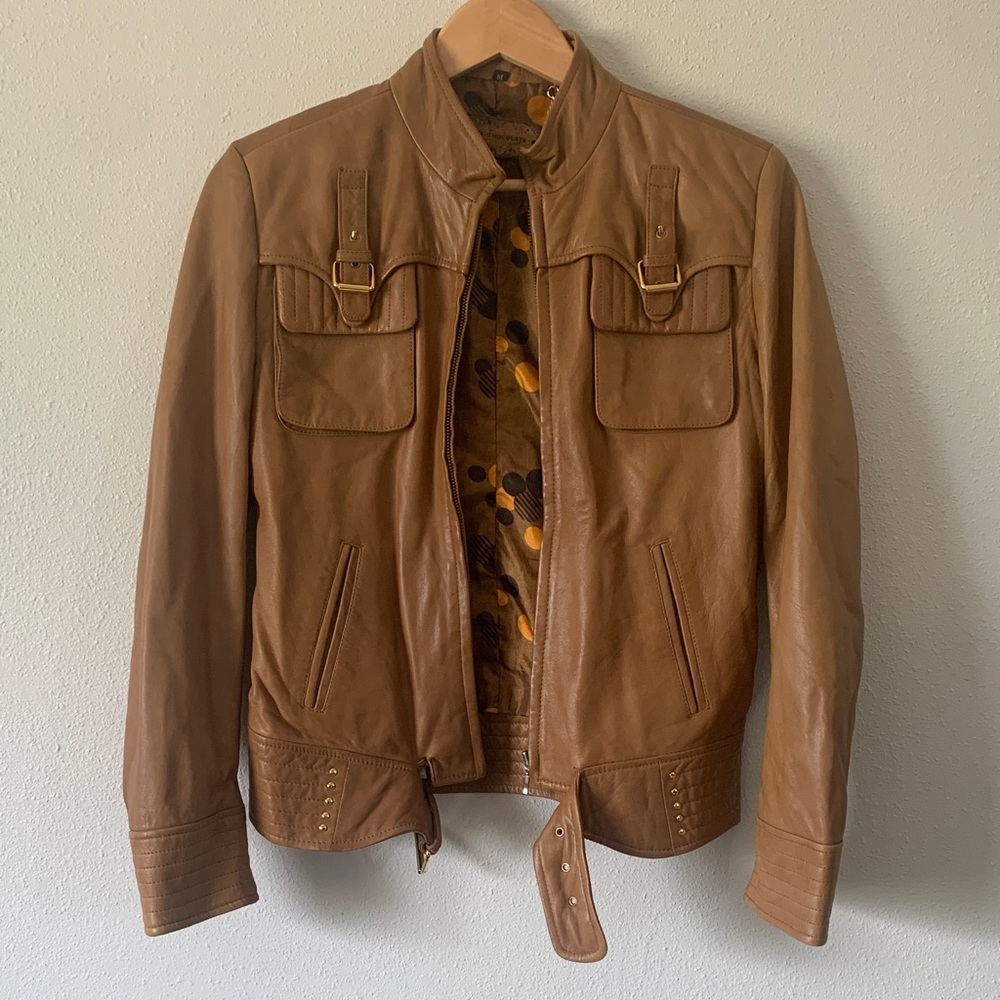 White Chocolate Tan Leather Jacket
